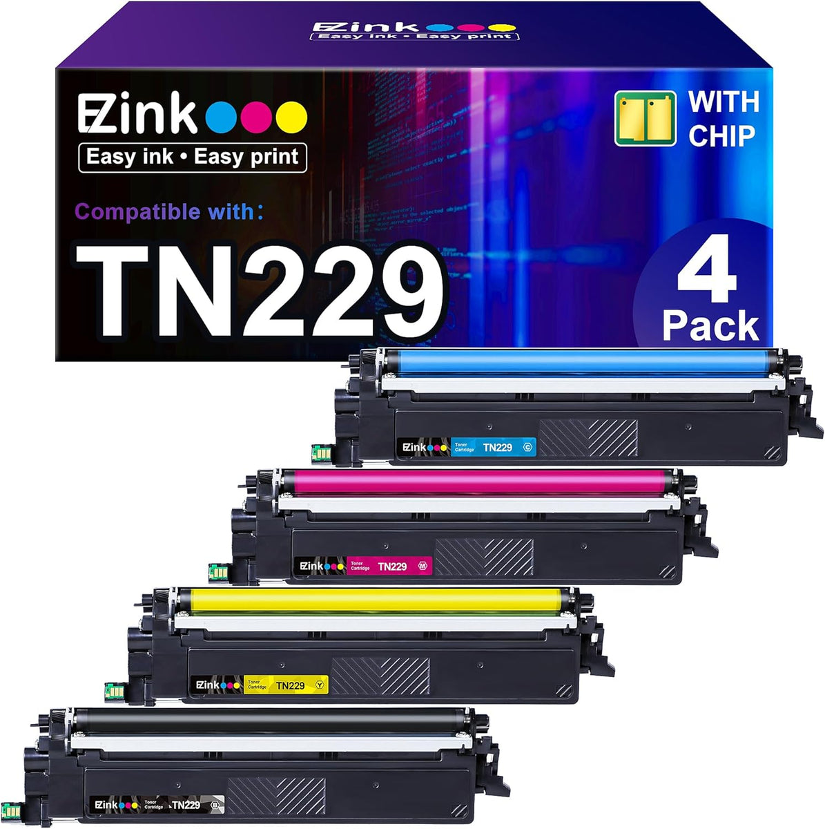 Brother TN229 TN229xl Compatible Toner Cartridges(4 Pack