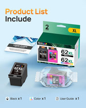 HP 62XL 62 XL Remanufactured Ink Cartridge (2 Pack)