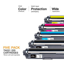 Compatible Toner Cartridge Brother TN221 TN225 5 Pack - E-Z Ink Inc.