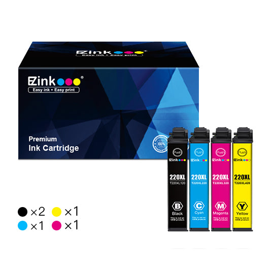 Epson 220XL T220XL Remanufactured Ink Cartridge (5 Pack) | E-Z Ink