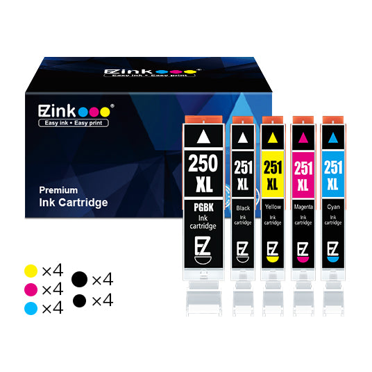 5 Pack - PGI-250 XL CLI-251 XL HIGH Capacity Compatible 5 Pack - PGI-250 XL CLI-251 XL HIGH Capacity Compatible