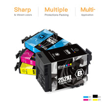 Epson 252XL T252 Remanufactured Ink Cartridge (1 Large Black, 1 Cyan, 1 Magenta, 1 Yellow)