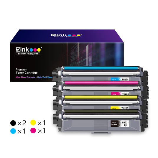 Pack 4 cartouches compatibles Brother TN241-245 BK/C/Y/M + 1Récupérateur de  toner usagé pour Brother DCP HL MFC - WT-220CL