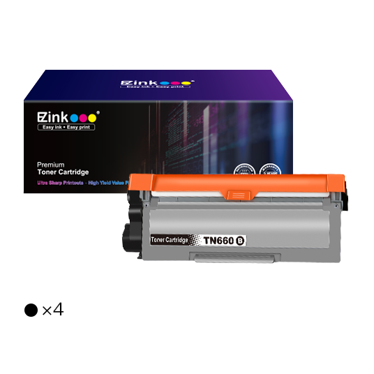 Brother TN660 TN630 Compatible Toner Cartridge (4 Black)