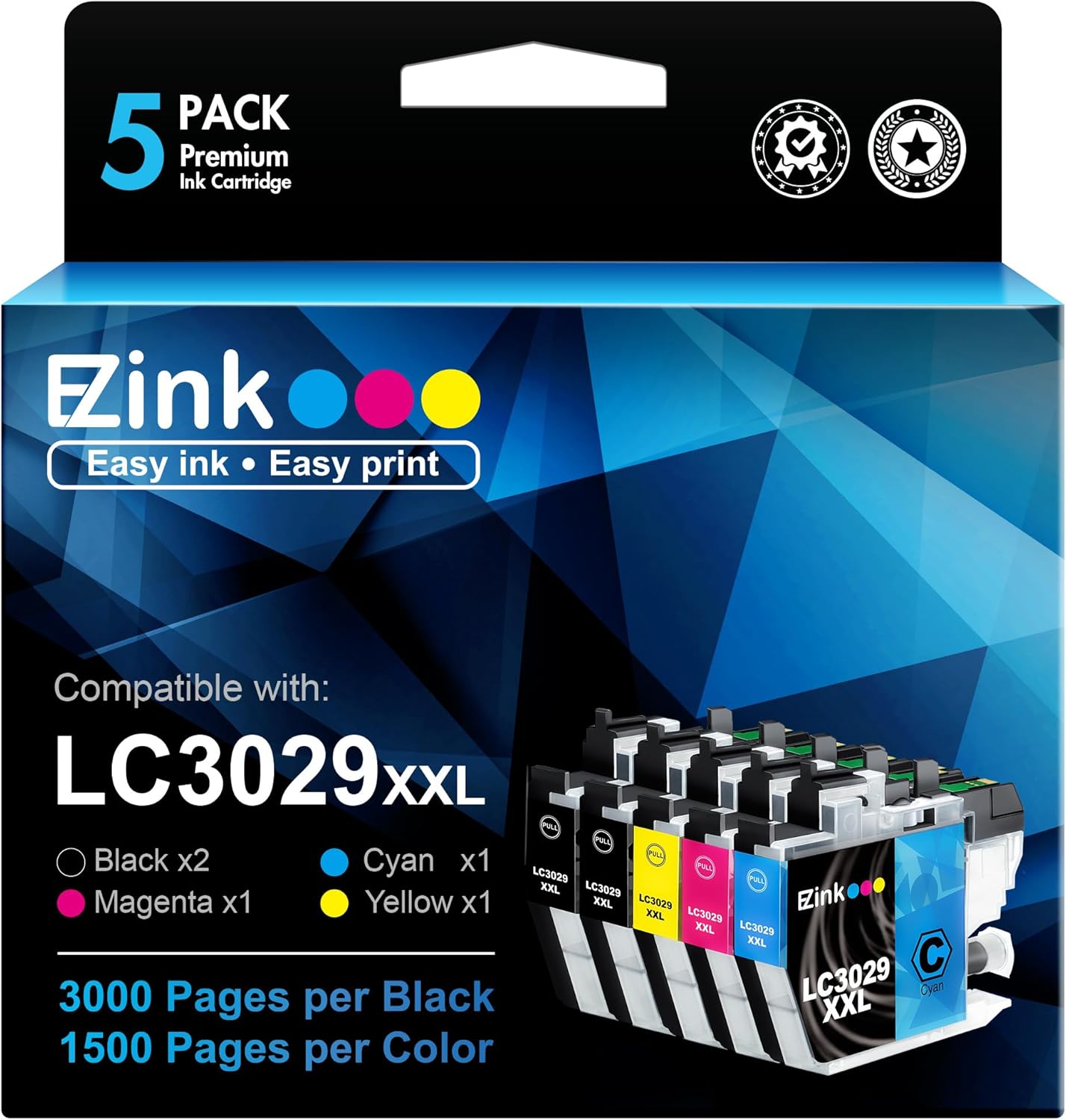 2-Pack LC3029 XXL Black Ink Cartridges For Brother J6535dw, J6935dw, J5930dw Printers