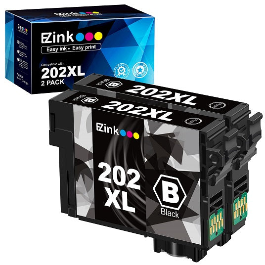 Epson 202XL T202XL Remanufactured Ink Cartridge (2 Black) | E-Z Ink