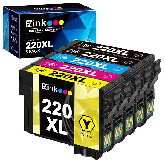 Epson 220XL T220XL Remanufactured Ink Cartridge (5 Pack