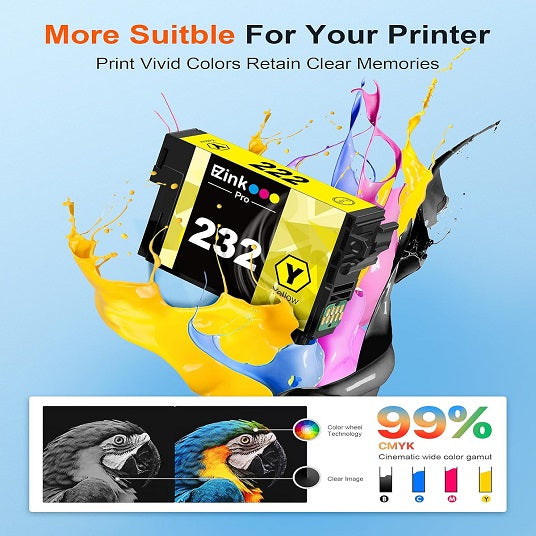 Epson 232 XL 232XL Remanufactured Ink Cartridge (4 Pack) | E-Z Ink