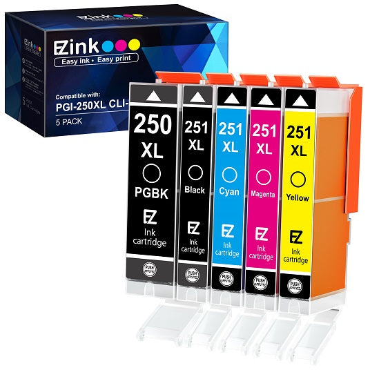 Canon PGI-250XL CLI-251XL Compatible Ink Cartridge (5 Pack) | E-Z Ink