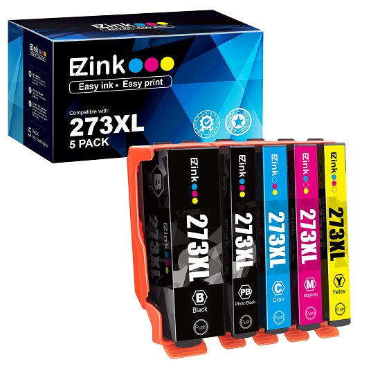 E-Z Ink (TM Remanufactured 273 Ink Cartridge Replacement for Epson 273XL T273XL to Use with XP-520 XP-600 XP-610 XP-620 XP-800 XP-810 XP-820 (5