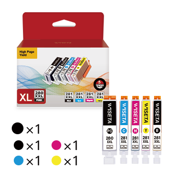 Canon PGI-280XXL CLI-281XXL Compatible Ink Cartridge（5 Pack）
