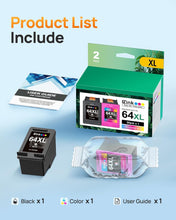 HP 64XL 64 XL High Yield Remanufactured Ink Cartridge (2 Pack)