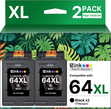 HP 64XL 64 XL High Yield Remanufactured Ink Cartridge (2 Black)