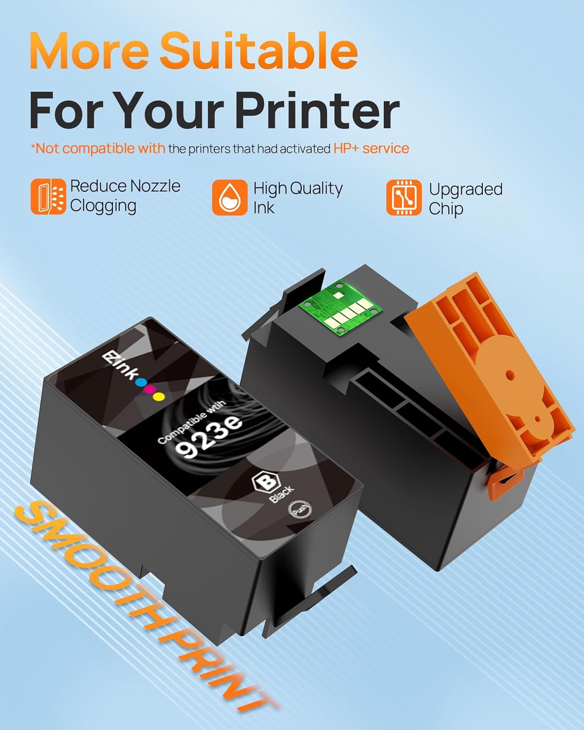 HP 923XL 923e Compatible Ink cartridges(4 Pack with Chip) | E-Z Ink