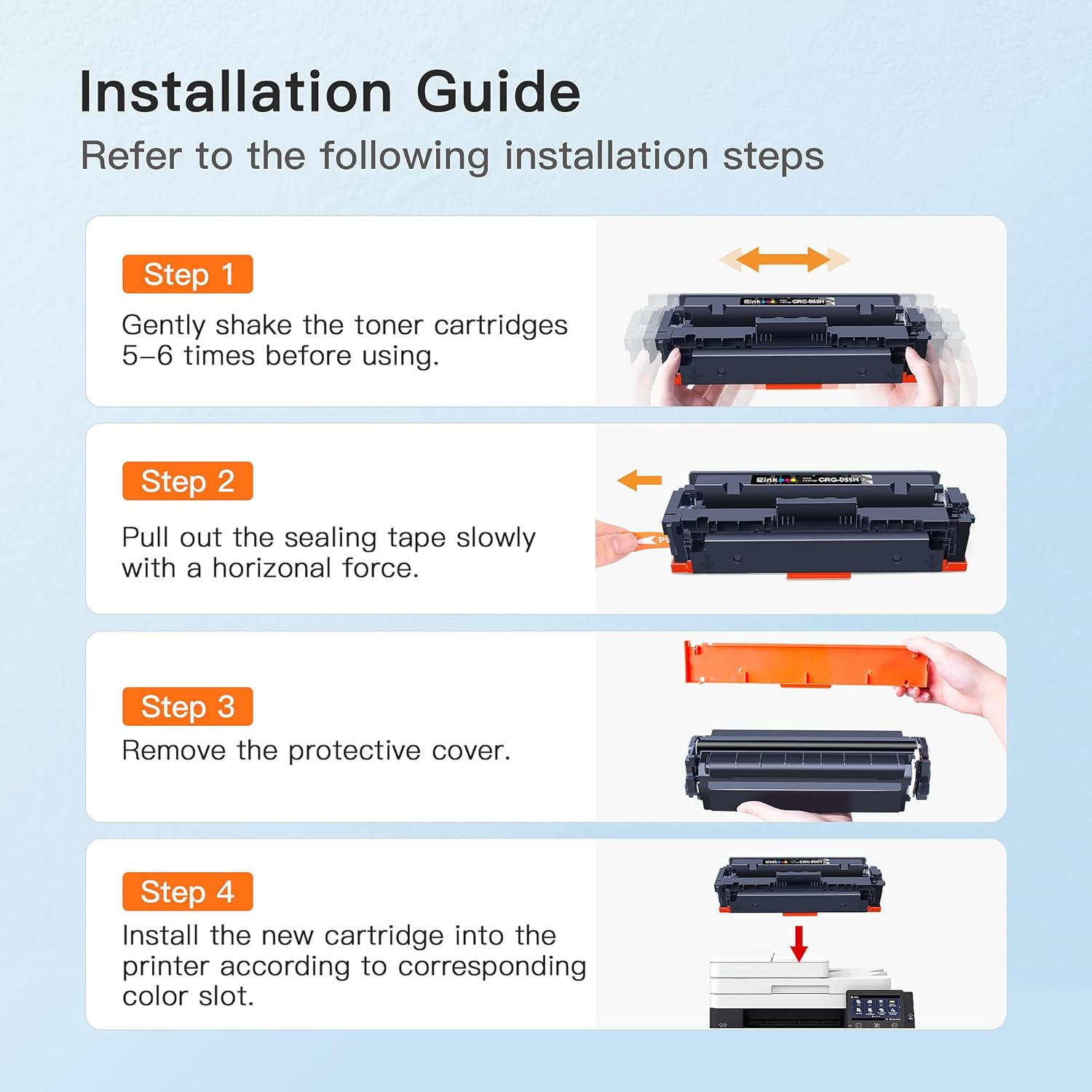 Canon 055H Compatible Toner Cartridge（4 Pack） | E-Z Ink