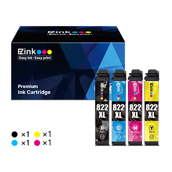 Epson 822XL T822XL Remanufactured Ink Cartridge (4 Pack)
