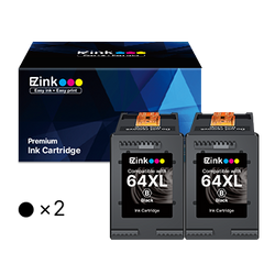HP 64XL 64 XL High Yield Remanufactured Ink Cartridge (2 Black)
