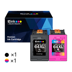 HP 64XL 64 XL High Yield Remanufactured Ink Cartridge (2 Pack)