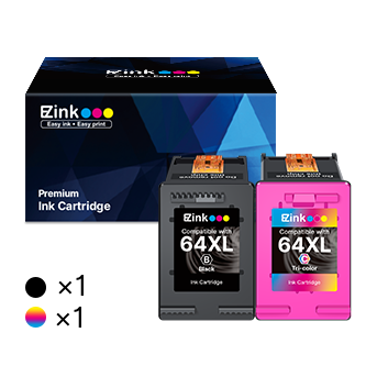 HP 64XL 64 XL High Yield Remanufactured Ink Cartridge (2 Pack)