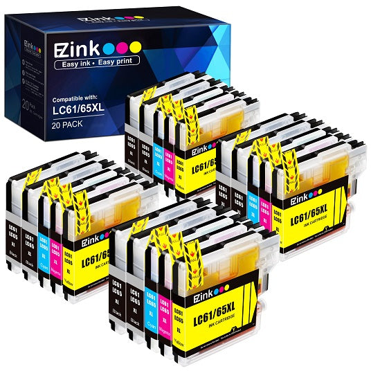 Lc65 Ink Brother LC61 LC65 Compatible Ink Cartridge (20 Pack) | E-Z Ink