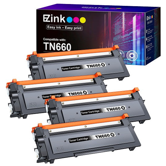 E-Z Ink Compatible Brother TN660 TN630 Toner Cartridge (4 Black)