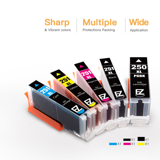 Canon PGI-250XL CLI-251XL Compatible Ink Cartridge (5 Pack