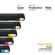 Brother TN336 TN331 Compatible Toner Cartridge (5 Pack)