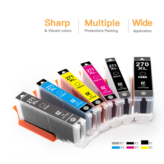 Canon PGI-270XL CLI-271XL Compatible Ink Cartridge (6 Pack) | E-Z Ink