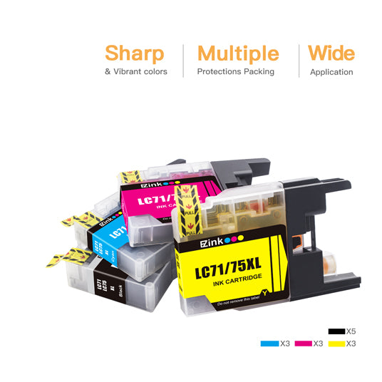 Brother LC75XL LC71XL Compatible Ink Cartridge (14 Pack) | E-Z Ink