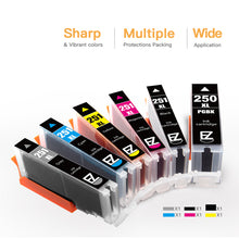 Compatible Ink Cartridge Canon PGI-250XL 250 XL CLI-251XL 251 XL High Yield  6 Pack With Gray - E-Z Ink Inc.