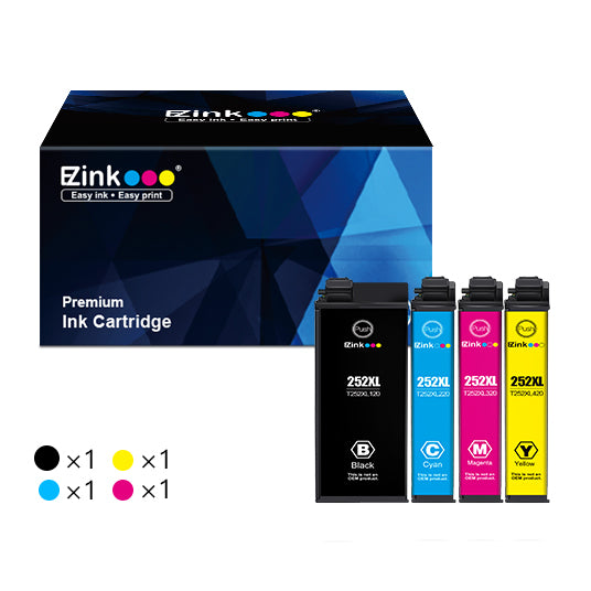 Epson 252XL T252 Remanufactured Ink Cartridge (1 Large Black, 1 Cyan ...