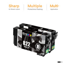 Epson 822XL T822 Remanufactured Ink Cartridge (2 Black)