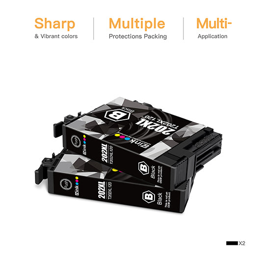 Epson 202XL T202XL Remanufactured Ink Cartridge (2 Black) | E-Z Ink
