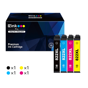 Epson 822XL T822XL Remanufactured Ink Cartridge (4 Pack)