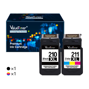 Canon PG-210XL CL-211XL Remanufactured Ink Cartridge (1 Black, 1 Tri-Color)