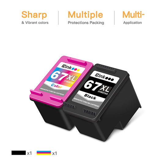 67XL Ink Cartridge for HP 67 Deskjet 2700 2720e 4155 4158 Envy