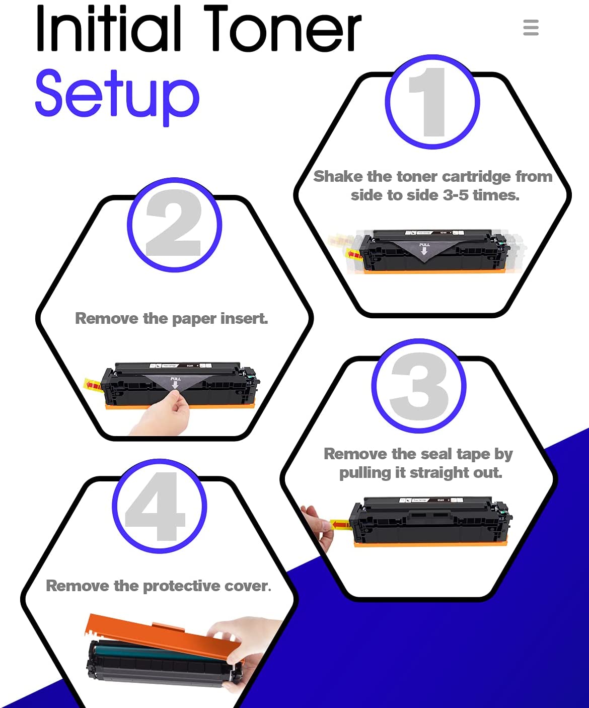 Canon 054H 054 Compatible Toner Cartridge (4 Pack) | E-Z Ink