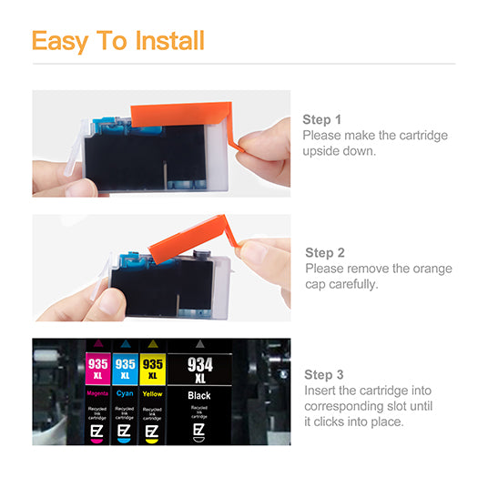2 Cartouches Compatibles HP934XL Noir - Jet D'encre, Neuves, Origine Chine