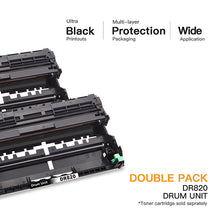 Brother DR820 DR-820 Compatible Drum Unit (2 Pack)