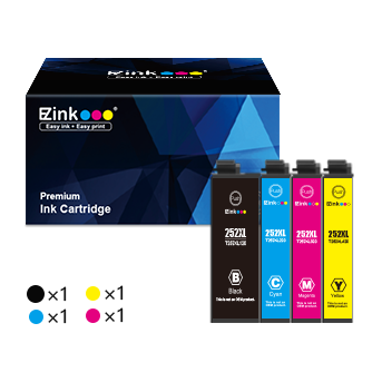 Epson 252XL T252 Remanufactured Ink Cartridge (1 Large Black, 1 Cyan, 1 Magenta, 1 Yellow)