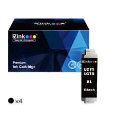 Brother LC-75XL LC71XL Compatible Ink Cartridge (4 Black)