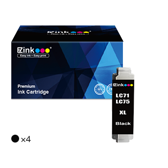 Brother LC-75XL LC71XL Compatible Ink Cartridge (4 Black)