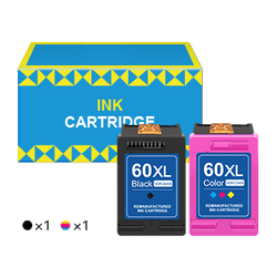 HP 60XL 60 XL High Yield Remanufactured Ink Cartridge (2 Pack)