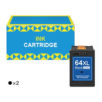 HP 64XL 64 XL High Yield Remanufactured Ink Cartridge (2 Black)
