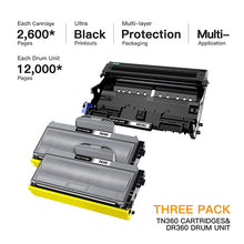 Brother TN360 TN330 DR360 Compatible Toner Cartridge and Drum Unit (2 Toner, 1 Drum Unit)
