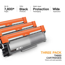 Brother TN660 TN630 Compatible Toner Cartridge (3 Black)